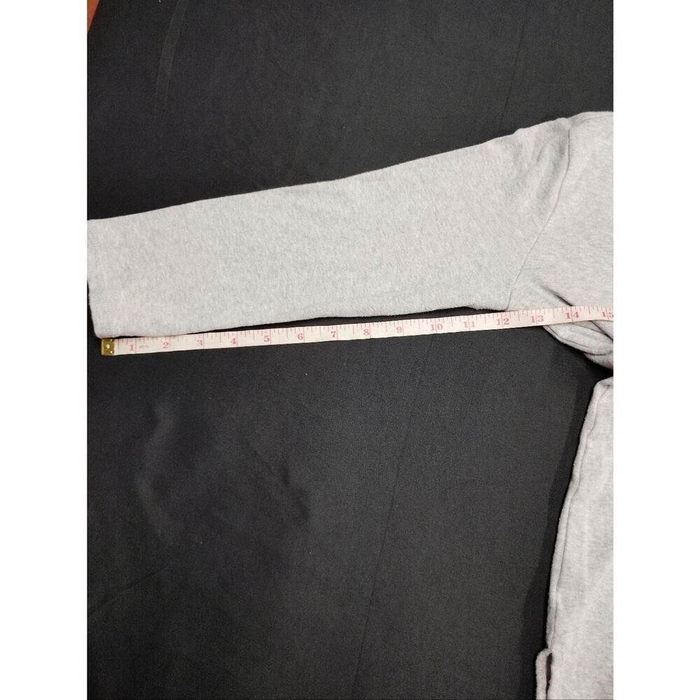 Talbots Light Gray Lace-Trim V-Neck Long Sleeve Top - Picture 5 of 6